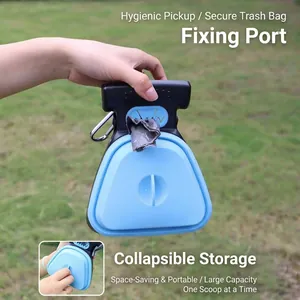 High-quality portable foldable pet waste picker and poop scooper for outdoor dog walking