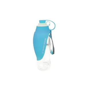 Portable leaf-shaped pet water bottle with silicone drinking bowl for dogs