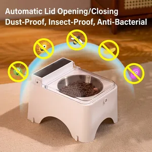 Distributeur automatique de nourriture à induction avec couvercle pour animaux
