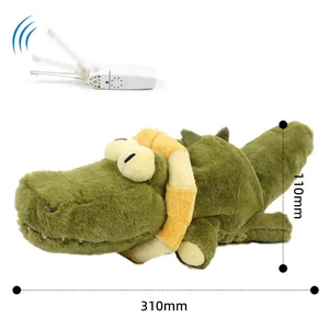 Gioco di peluche interattivo a forma di coccodrillo verde per cani con vibrazione
