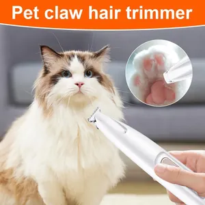 White professional electric pet hair trimmer for trimming cat and dog paws and ears