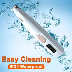 IPX4 waterproof pet hair trimmer for cats and dogs with LED display and easy cleaning