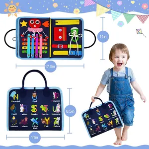 Tavola sensoriale in feltro per bambini piccoli con alfabeto degli animali