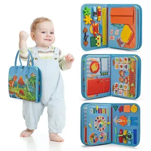 Dettagli della tavola sensoriale in feltro per bambini con strumenti di apprendimento base