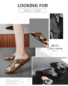 Premium Herren Leder-Sandalen mit Kreuzriemen in Braun und Schwarz für den Sommer