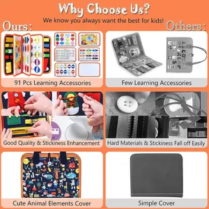 Comparison of Montessori busy board quality and 91 educational accessories for kids