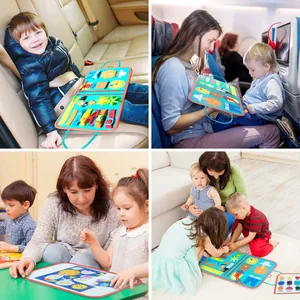 Montessori felt busy board for toddlers in various travel and home usage scenarios