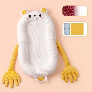 Cocon Bébé Lit Apaisant Avec Dispositif De Tapotement Intelligent À Distance Velours Doudou Nid Pour Nouveau Né Anti Sursaut