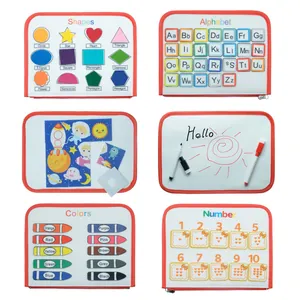 Comprehensive felt busy board featuring shapes, alphabet, colors, and numbers for toddlers.