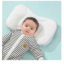 Almohada ergonómica para bebé con tejido de malla 3D transpirable contra la cabeza plana