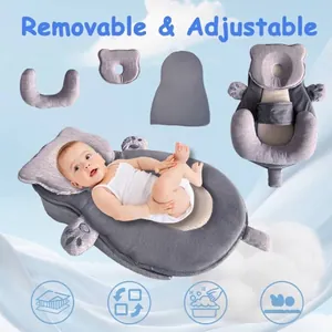 Nido ajustable para bebé con cojín antireflujo y diseño de oso suave para recién nacidos