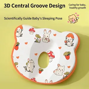 Almohada de silicona para dar forma a la cabeza del bebé con dibujos de conejitos
