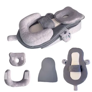 Juego de almohadas inclinadas antireflujo para recién nacidos con nido de lactancia de algodón
