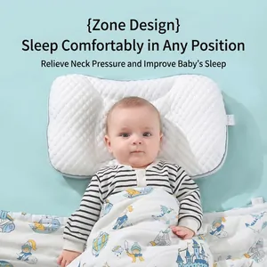 Almohada Ergonómica de Partición Espacial para Niños de 1 a 12 Años Espuma Viscoelástica Ortopédica Transpirable para Bebés
