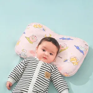 Almohada refrescante para bebé con lindo estampado de ovejas para evitar cabeza plana