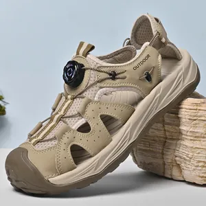 Men Outdoor Sandals Fashion High-End Beach Shoes Breathable Large Size Hiking Sandals With Rotary Buckle Summer Footwear