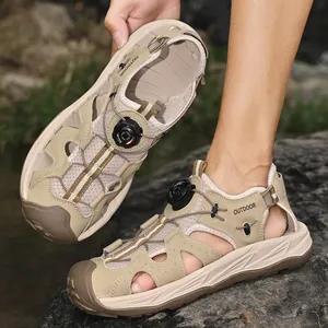 Premium breathable men's outdoor beach sandals with quick-lace rotary dial closure