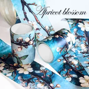 Hochwertiges Washi-Tape im Van-Gogh-Stil mit Aprikosenblüten für Scrapbooking und DIY