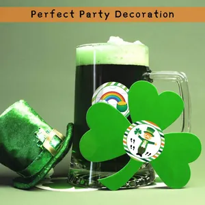 Autocollants festifs Saint-Patrick avec trèfles et leprechauns pour décoration de fête