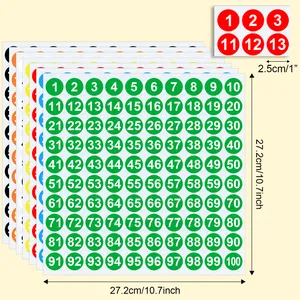 Pegatinas de números redondos de colores del 1 al 100 para etiquetar y marcar objetos