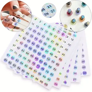 Wasserfeste holografische Nummernaufkleber 1-1000 für Nagellack und Kosmetikflaschen.