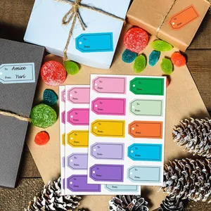Colorful self-adhesive From To gift tag stickers for holiday and party gift packaging