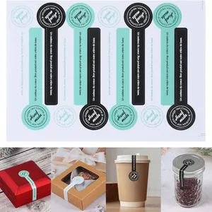Handmade long seal stickers for gift box packaging, cups, and baking decoration details