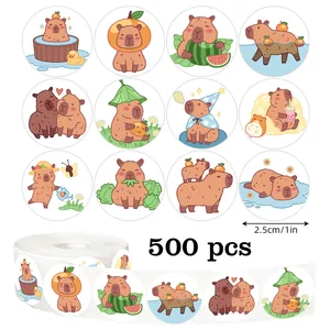 Cartoon Capybara PVC Aufkleber Wasserdicht Selbstklebend Süße Tier Decals Für DIY Scrapbooking Geschenk Versiegelung Verpackung Etiketten