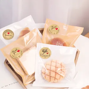 Adesivi tondi in carta kraft thank you per confezioni da forno fatte a mano