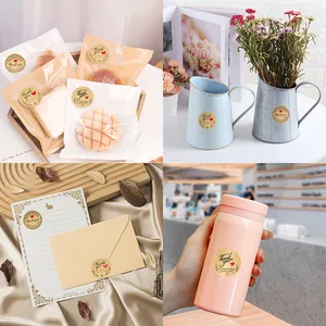 Adesivi Thank You tondi in carta kraft per confezioni di piccole imprese e artigiani