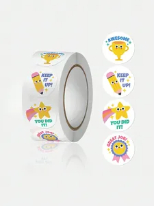 Rouleau de 500 autocollants de récompense mignons pour enfants avec messages motivants
