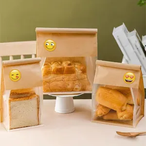 Close-up of creative emoji reward stickers applied on brown paper bags for party decor
