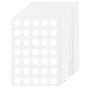 Stack of multiple sheets featuring small white star stickers for kids rewards and DIY