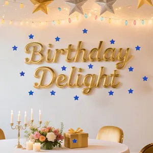 Decorative blue glitter star stickers for birthday wall decoration and gift box sealing