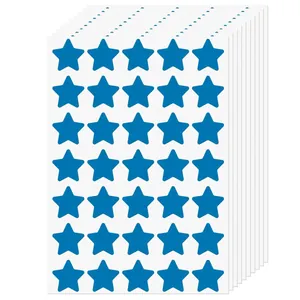 Pack of multiple sheets featuring small blue star-shaped reward stickers for students.
