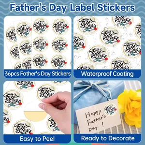 Waterproof Father's Day label stickers for gift wrapping and envelope sealing