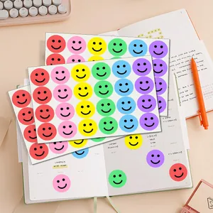 Colorful smiley face reward stickers for kids, teacher school supplies and planners.