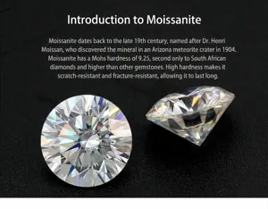 Pietre sciolte di Moissanite G colore taglio brillante con durezza Mohs 9,25