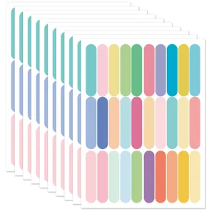 Set of 10 sheets of colorful macaron-style oval confetti wall stickers for kids' rooms
