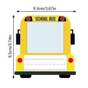 Schulbus-Namensschildaufkleber für Kinderfotos, Größe 9,3 x 9,5 cm, gelbe Etiketten.