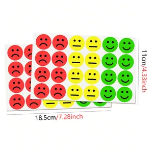 Emotion emoji stickers for kids reward, happy and sad face labels, 18.5x11cm size