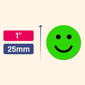 1 inch green smiley face stickers for kids reward and emotional expression decoration
