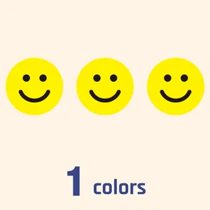 Close-up of yellow smiley face reward stickers for children's reward and decoration