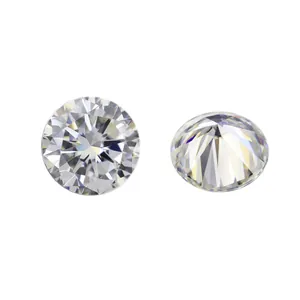 Diamant moissanite en vrac couleur F avec taille brillant ronde et feu exceptionnel
