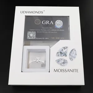 D Color Moissanite Round Brilliant Cut VVS Clarity Loose Stone GRA Certified Gemstone With Premium Gift Box Jewelry Making