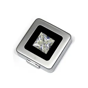 Πριγκιπική κοπή Moissanite χαλαρή πέτρα VVS σε ασημένιο κουτί παρουσίασης κοσμημάτων