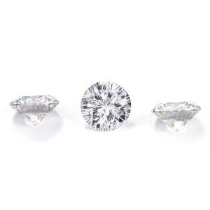 Premium loose round Sakura cut moissanite stones showing brilliant fire and precision facets