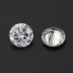 High-quality round brilliant cut H color moissanite loose diamonds for jewelry inlay.