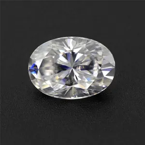 Diamante Sciolto in Moissanite Taglio Ovale Colore DF Pietra Preziosa Coltivata in Laboratorio per Creazione Gioielli Con Certificato GRA E Tessera Nera