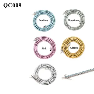 Mehrfarbige Moissanit S925 Silber Tennisketten im 5er Set mit sicherem Verschluss